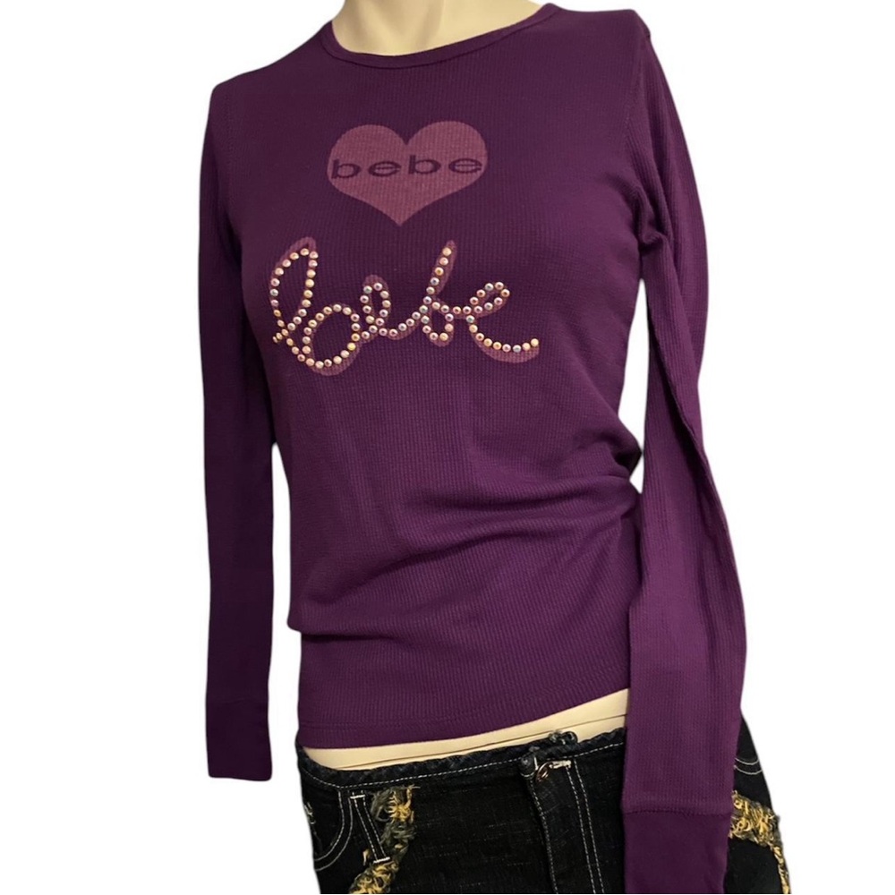 Bebe Deep Purple Long Sleeve Tee